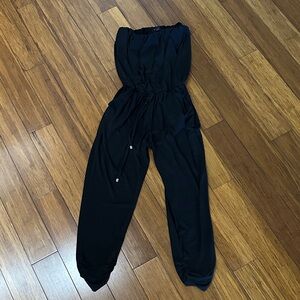 Elegant strapless Black Jumpsuit